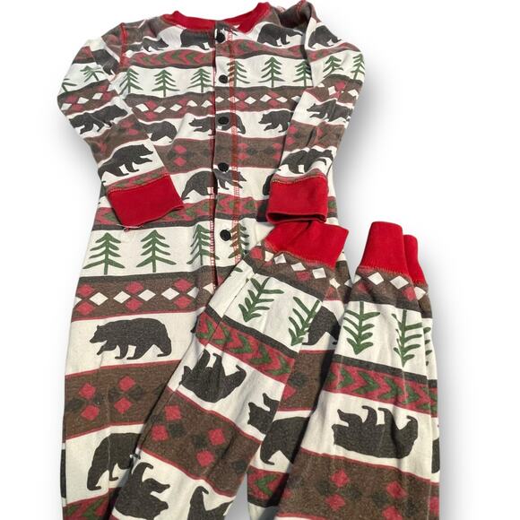 Lazy One Pajama Bear Essentials Kids Sz 6 Long Johns 1 Pc PJ Flapjack Pyjama - Picture 4 of 12